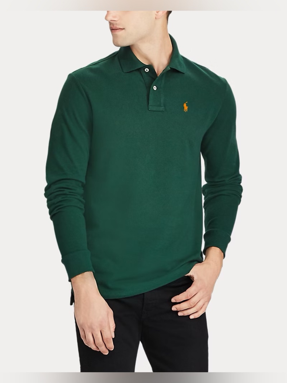 NEW Polo Ralph Lauren Green Long Sleeve Mesh Polo logo Pony Size 2XB